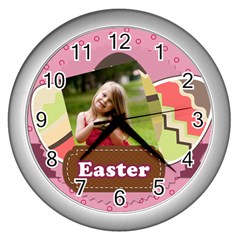 easter - Wall Clock (Silver)