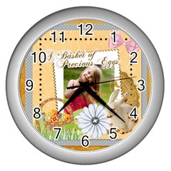 easter - Wall Clock (Silver)