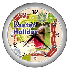 easter - Wall Clock (Silver)