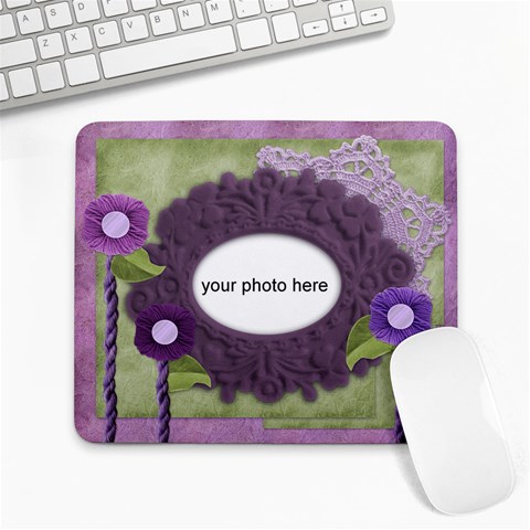 Purple Green Collage Mousepad By Zornitza 9.25 x7.75  Mousepad - 1