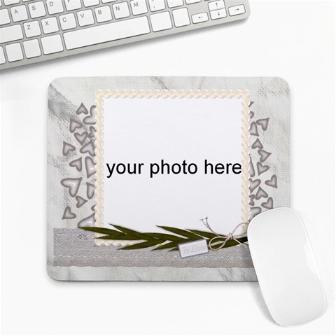 White Love Large Mousepad By Zornitza Front