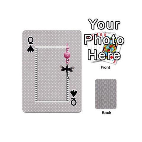 Queen Playing Cards Mini By Deca Front - SpadeQ