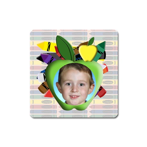 Crayon Apple Frame Magnet Square By Chere s Creations Front