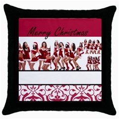 merry christmas - Throw Pillow Case (Black)