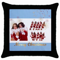 merry christmas - Throw Pillow Case (Black)