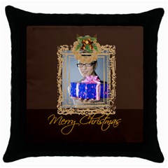 merry christmas - Throw Pillow Case (Black)