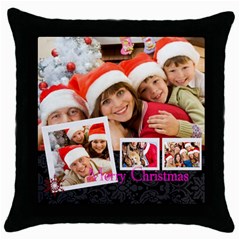 merry christmas - Throw Pillow Case (Black)