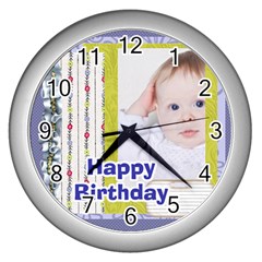 happy birthday - Wall Clock (Silver)