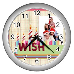 happy birthday - Wall Clock (Silver)