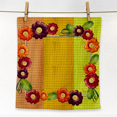 Flowers In Warm Colors Face Towel By Zornitza Front