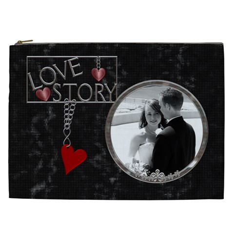Love Story Xxl Cosmetic Bag By Lil Front