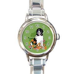 Landseer Newfoundland Italian charm watch - Round Italian Charm Watch