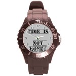 time  is not money-watch - Round Plastic Sport Watch (L)