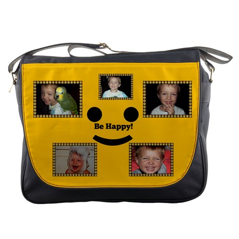 Be Happy Messenger Bag By Joy Johns Front