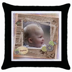 Named and Framed Throw Pillow (5 styles) - Throw Pillow Case (Black)