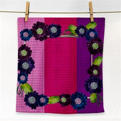 Flowers In Cold Colors Face Towel