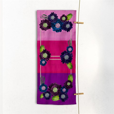 Flowers In Cold Colors Hand Towel By Zornitza Front