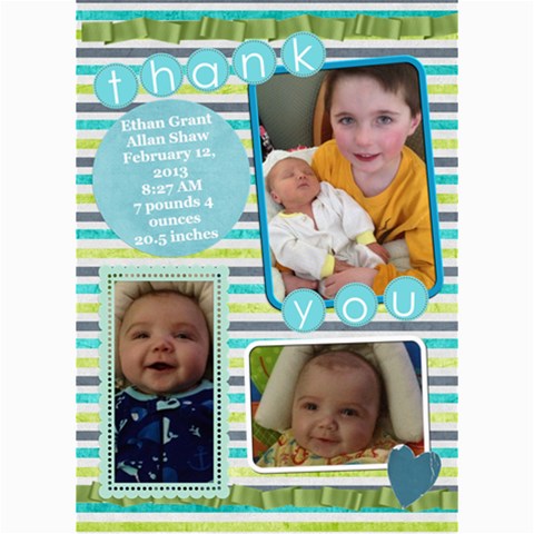Thank You Ethan By Steph 7 x5  Photo Card - 1