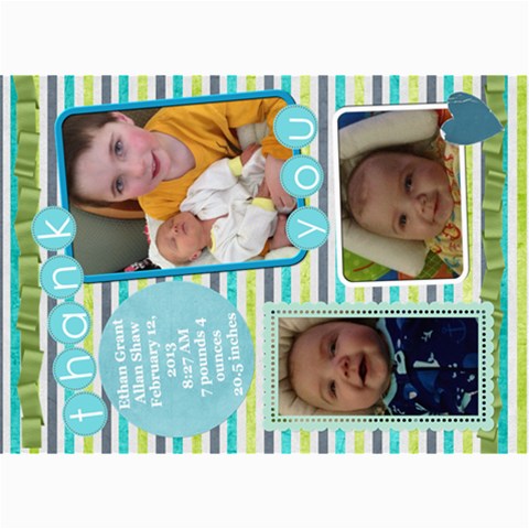 Thank You Ethan By Steph 7 x5  Photo Card - 3