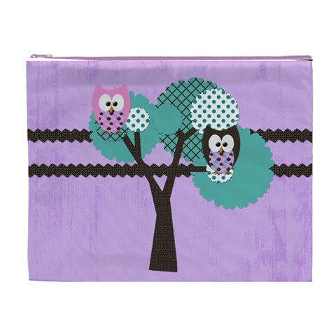 Owl Cosmetic Case Xl By Chelsea Grindstaff Front