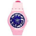 horoscope, star - Round Plastic Sport Watch (M)