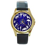 horoscope - Round Gold Metal Watch