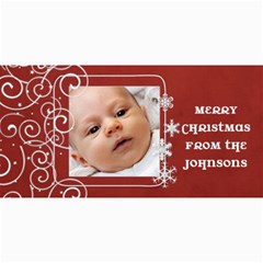 Red Swirl Photo Christmas Card - 4  x 8  Photo Cards