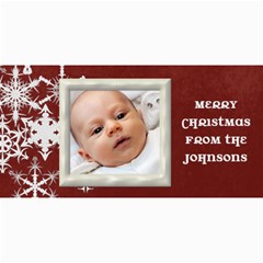 ChristmasCard Red Snowflake - 4  x 8  Photo Cards