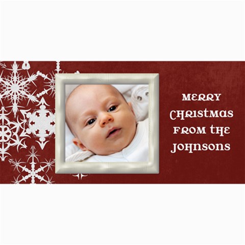 Christmascard Red Snowflake By Marcee Duggar 8 x4  Photo Card - 8