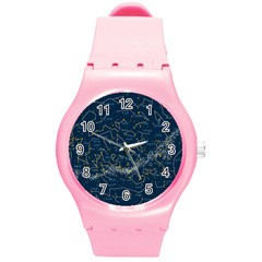 horoscope, star - Round Plastic Sport Watch (M)