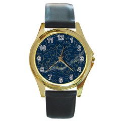 horoscope, star - Round Gold Metal Watch