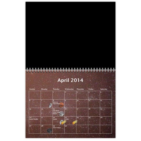 2014 Astronomical Events Calendar By Bg Boyd Photography (bgphoto) Apr 2014