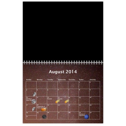 2014 Astronomical Events Calendar By Bg Boyd Photography (bgphoto) Aug 2014