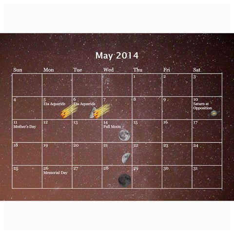 2014 Astronomical Events Calendar By Bg Boyd Photography (bgphoto) Oct 2014