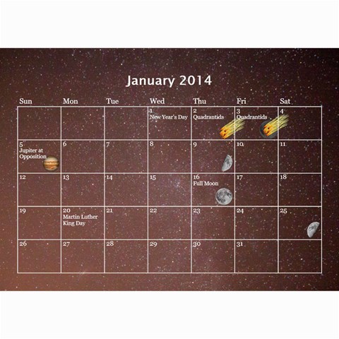 2014 Astronomical Events Calendar By Bg Boyd Photography (bgphoto) Feb 2014