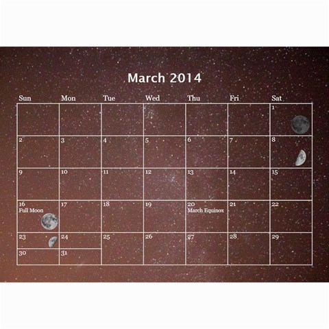 2014 Astronomical Events Calendar By Bg Boyd Photography (bgphoto) Jun 2014