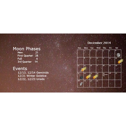 2014 Astronomical Events Desktop Calendar By Bg Boyd Photography (bgphoto) Dec 2014