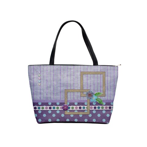 Purple Polka Dots Purse By Kathi Bothwell Front