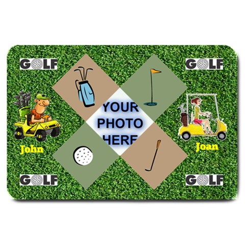 Golfers  Large Door Mat 2 By Joy Johns 30 x20  Door Mat