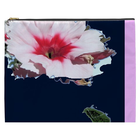Pink Flower Xxxl Makeup Bag By Riksu Front
