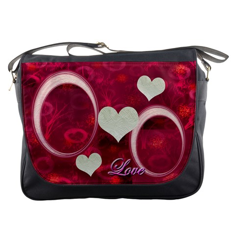 I Heart You Pink Messenger Bag By Ellan Front