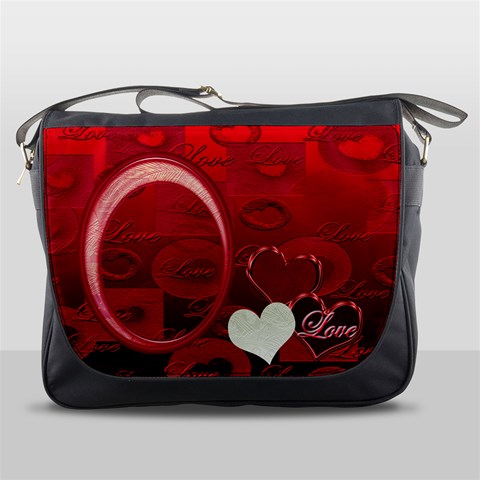 I Heart You Red Messenger Bag By Ellan Front