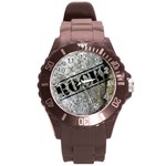 rock watch - Round Plastic Sport Watch (L)