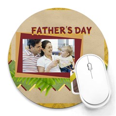 fathers day - Collage Round Mousepad