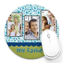 fathers day - Collage Round Mousepad