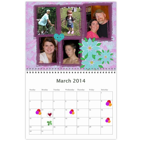 Calendar 2014 By Loralie Mar 2014