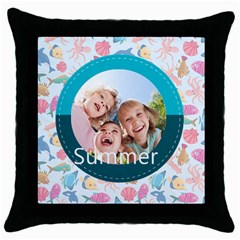 summer - Throw Pillow Case (Black)