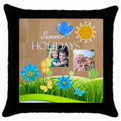 summer - Throw Pillow Case (Black)