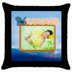 summer - Throw Pillow Case (Black)