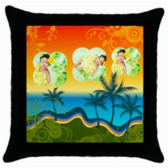 summer - Throw Pillow Case (Black)